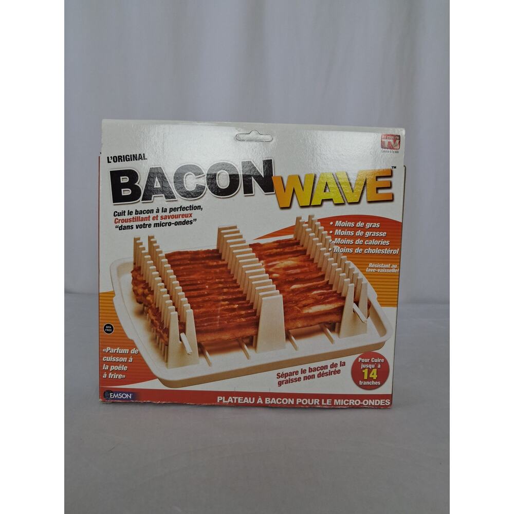Original Bacon Wave Microwave Bacon Cooker/Tray Holds 14 Bacon Slices New in Box - Picture 4 of 4